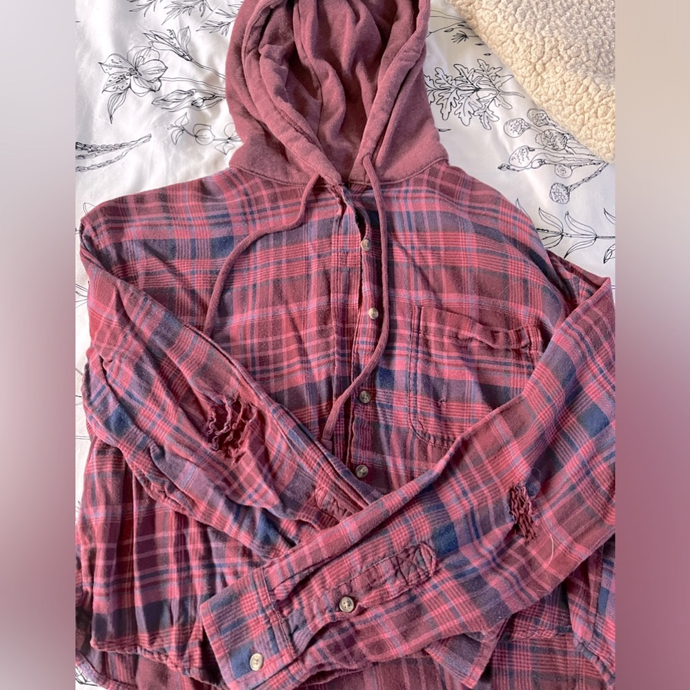 American eagle cropped flannel